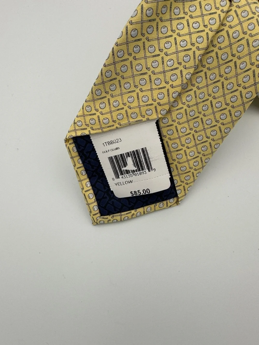 Vineyard Vines Yellow Golf Club Balls 100% Silk Tie Necktie